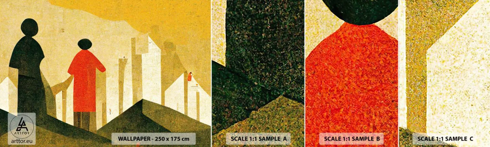 Amostra de Papel de Parede Standard Eco - Ainda há um longo caminho a percorrer - Pessoas, Simbolismo, Pedaço - 100x30 cm