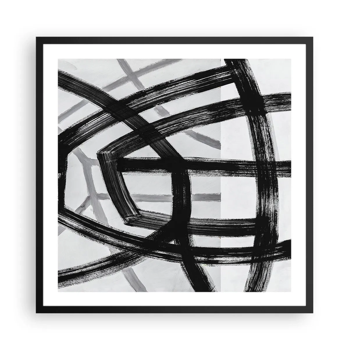 Pôster com moldura preta - Profundidade de construção - 60x60 cm