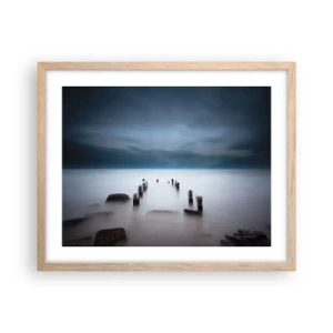 Pôster com moldura de carvalho claro - Lago pensativo - 50x40 cm