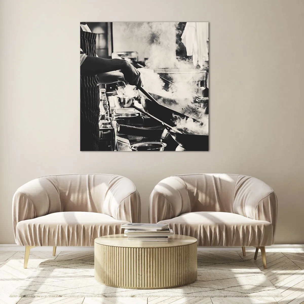 Quadro em vidro - Alquimia de sabores - 70x70 cm