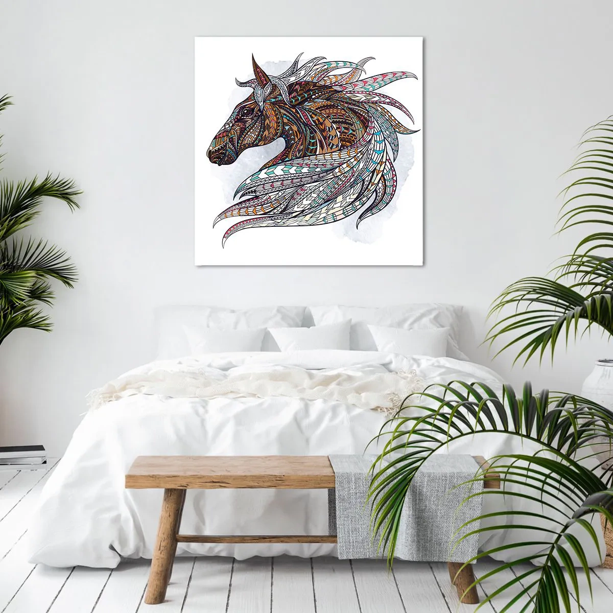 Quadro em tela - Corcel do guerreiro celta - 40x40 cm