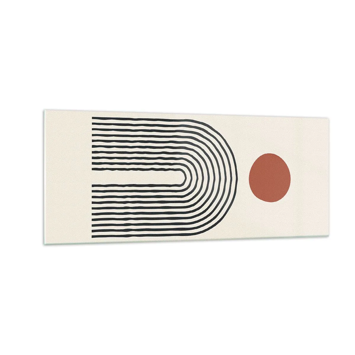 Quadro em vidro - Magnetismo de formas e cores - 100x40 cm