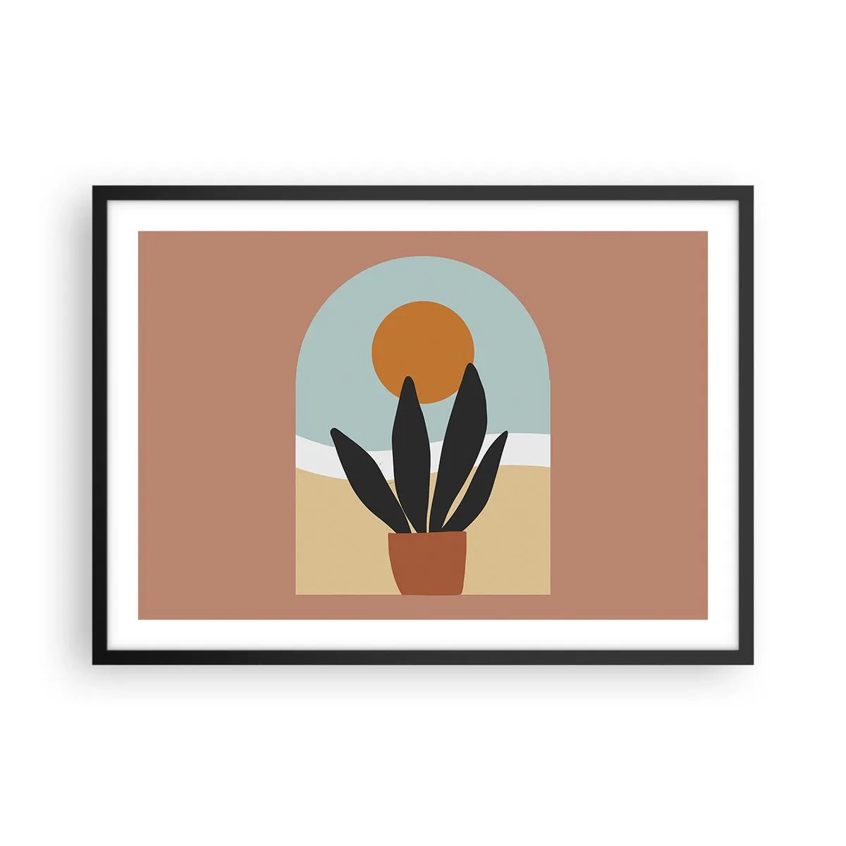 Pôster com moldura preta - Pequenas alegrias - 70x50 cm