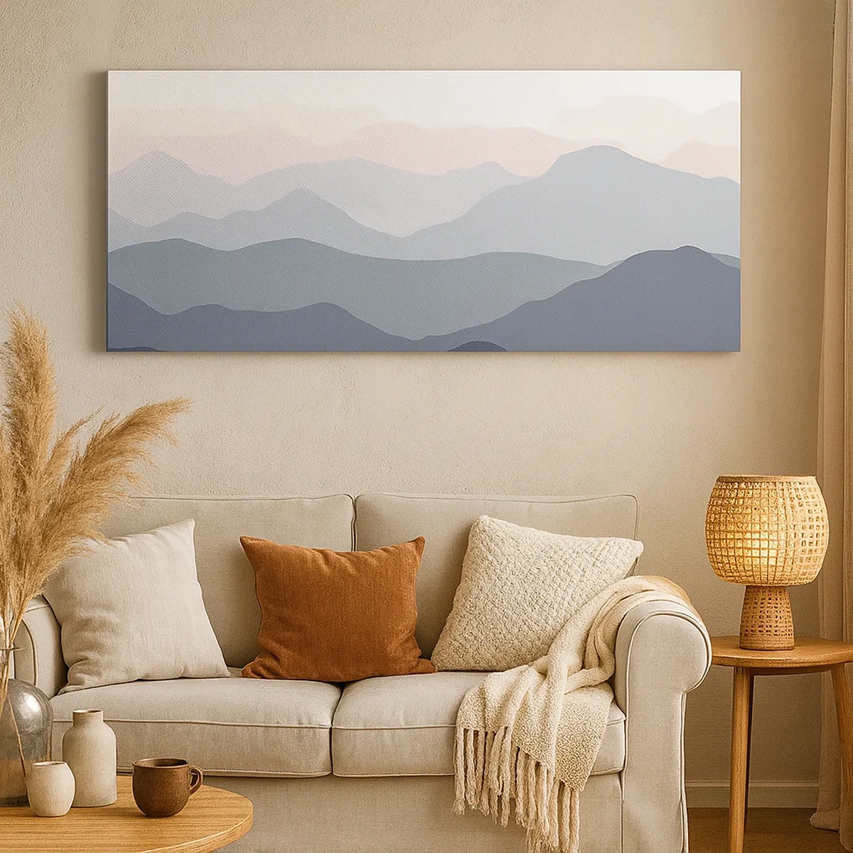 Quadro em tela - Ondas de montanha - 30x30 cm