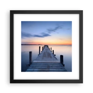 Pôster com moldura preta - A calma de um crepúsculo sereno - 30x30 cm