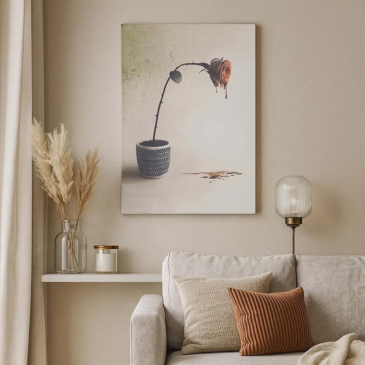 Quadro em tela - Rosa dolorosa - 50x70 cm