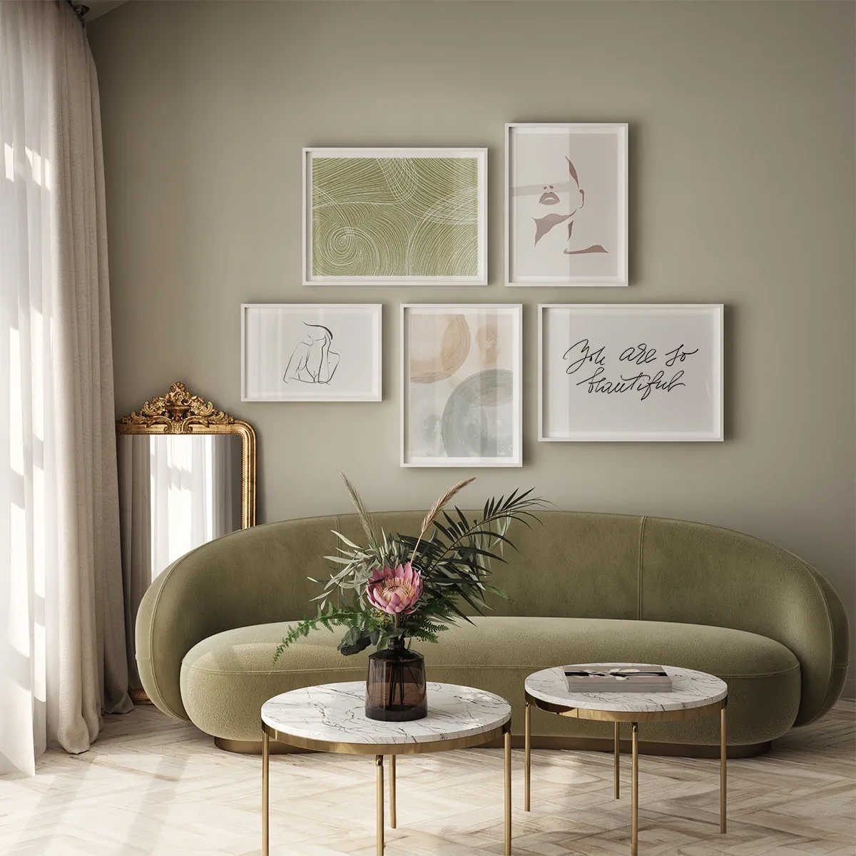 Beautiful green olive - Inspiração para a sala