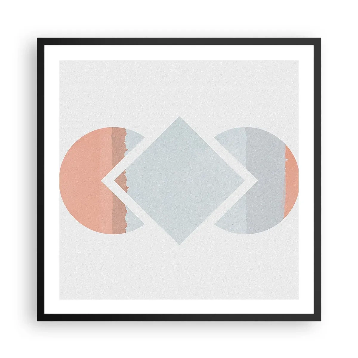 Pôster com moldura preta - A situação é clara - 60x60 cm