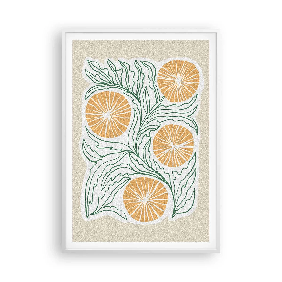 Pôster em moldura branca - Étnico com um toque de abstração - 70x100 cm