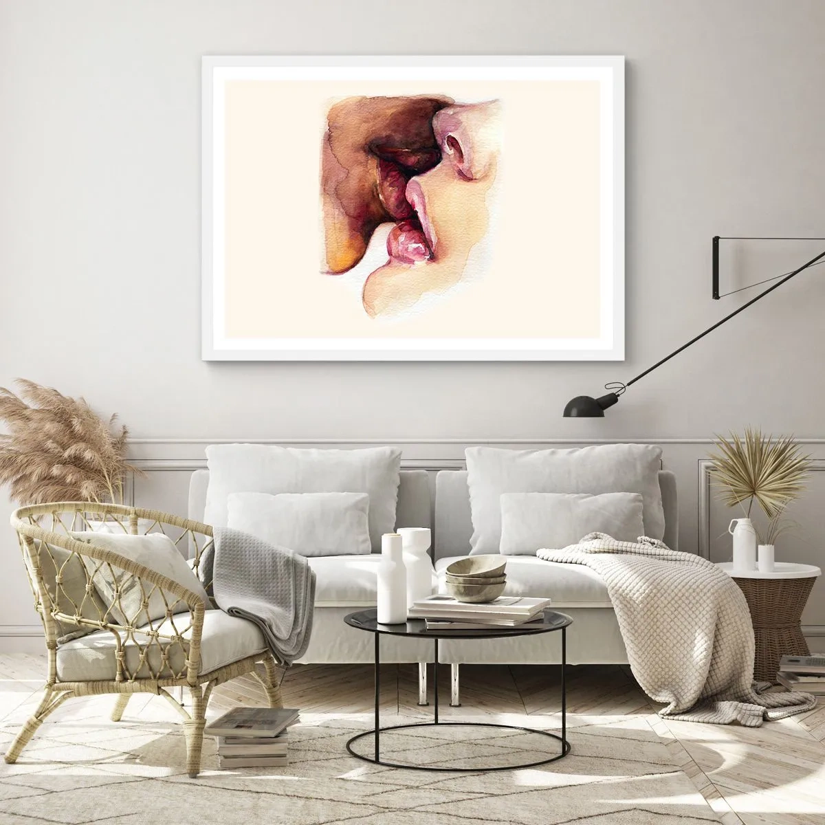 Pôster em moldura branca - Como a noite e o dia, a terra e o céu - 100x70 cm