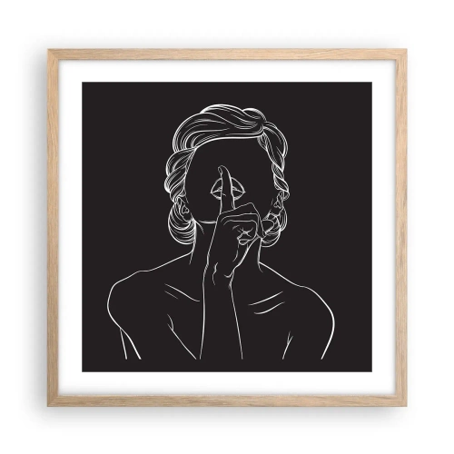 Pôster com moldura de carvalho claro - A beleza floresce em silêncio - 50x50 cm