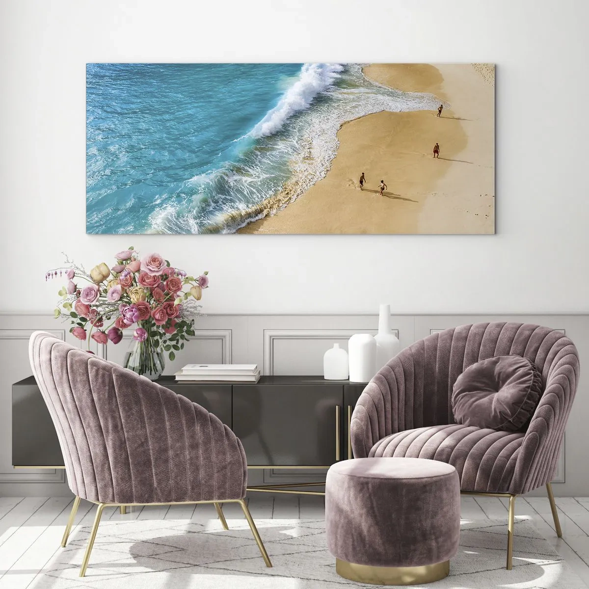 Quadro em vidro - E depois o sol, a praia… - 160x50 cm