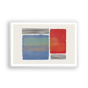 Pôster em moldura branca - A alma da geometria - 91x61 cm