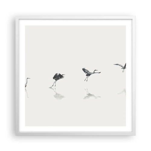 Pôster em moldura branca - Quatro passos simples - 60x60 cm