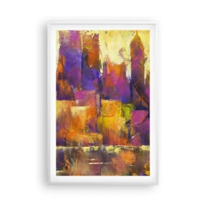 Pôster em moldura branca - Composição metropolitana - 61x91 cm