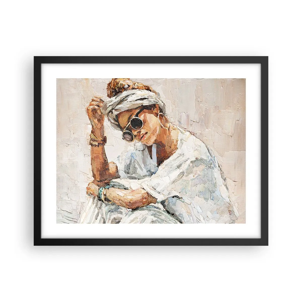 Pôster com moldura preta - Retrato em pleno sol - 50x40 cm