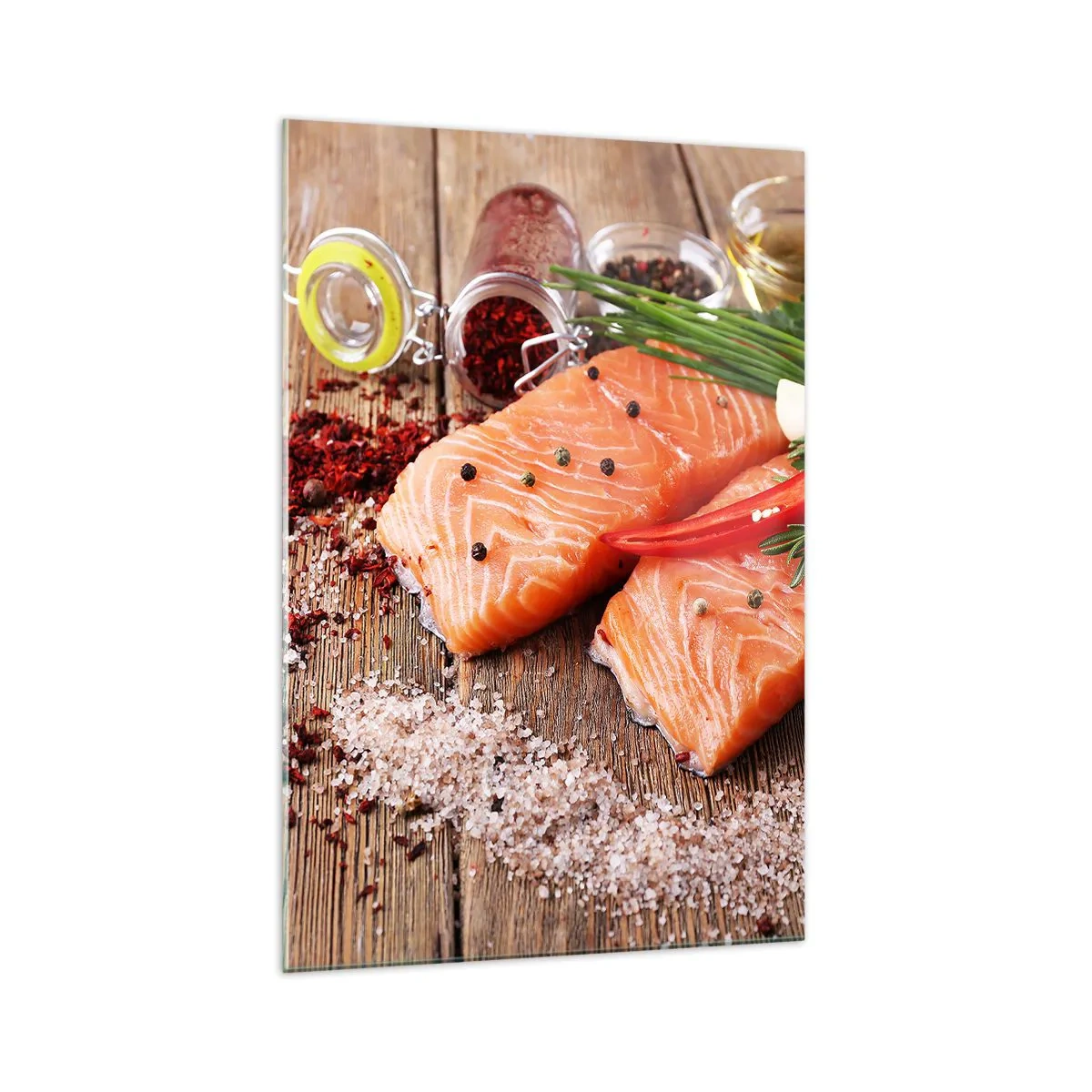 Quadro em vidro - Aventura norueguesa na cozinha - 70x100 cm