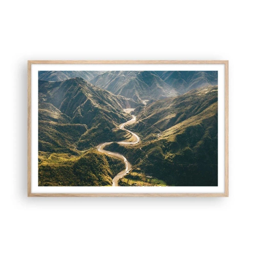 Pôster com moldura de carvalho claro - Direto do coração das montanhas - 91x61 cm