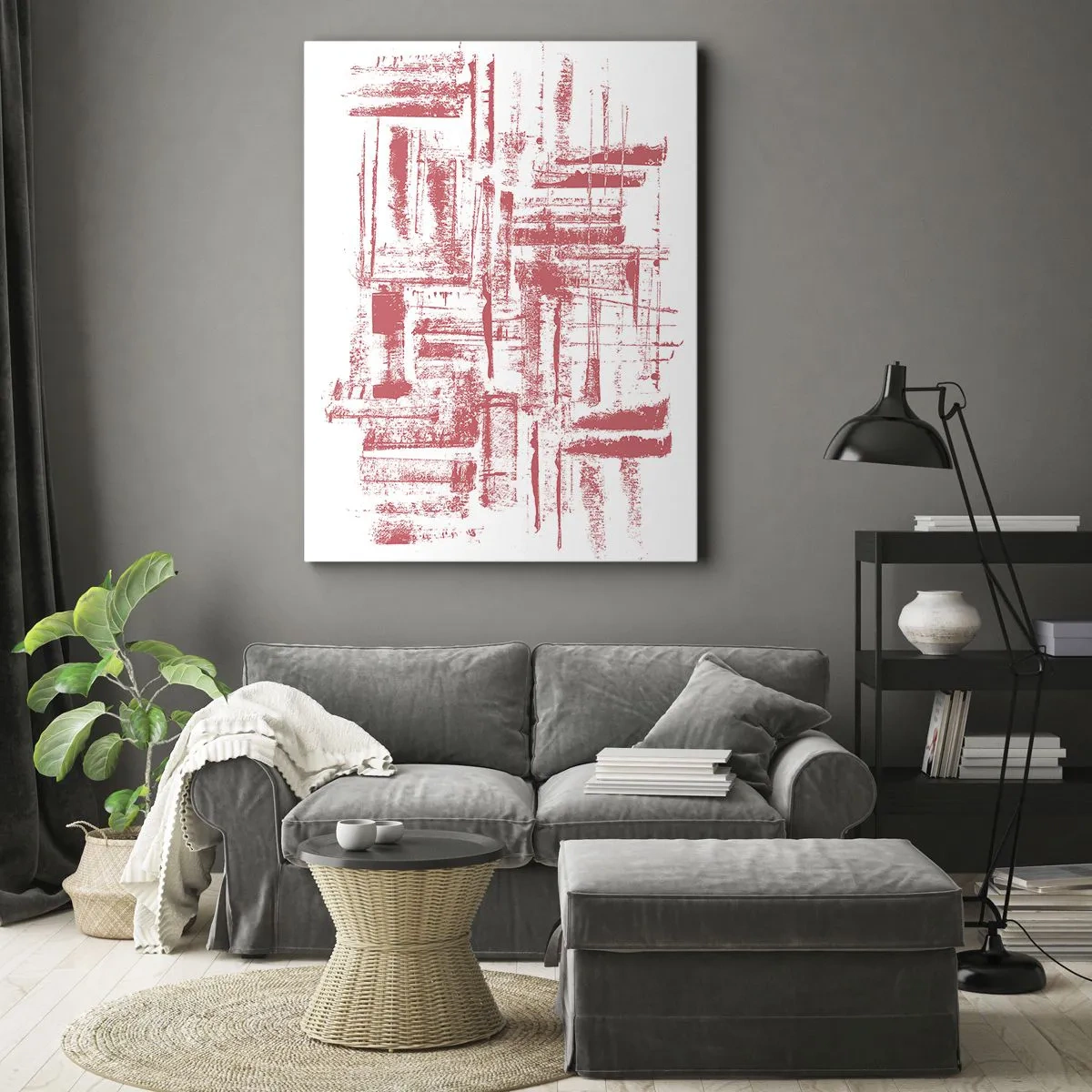 Quadro em tela - Cidade Vermelha - 45x80 cm