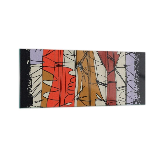 Quadro em vidro - Composição espontânea - 100x40 cm