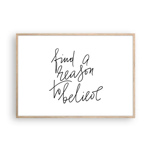 Pôster com moldura de carvalho claro - É possível - 100x70 cm