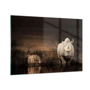 Quadro em vidro - Branco contra a natureza - 100x70 cm