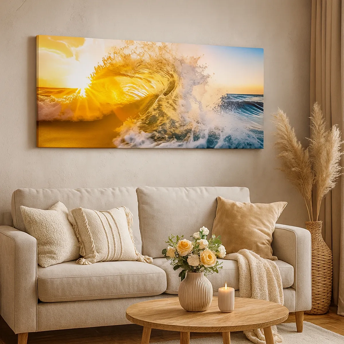 Quadro em tela - Diversão na areia - 30x30 cm