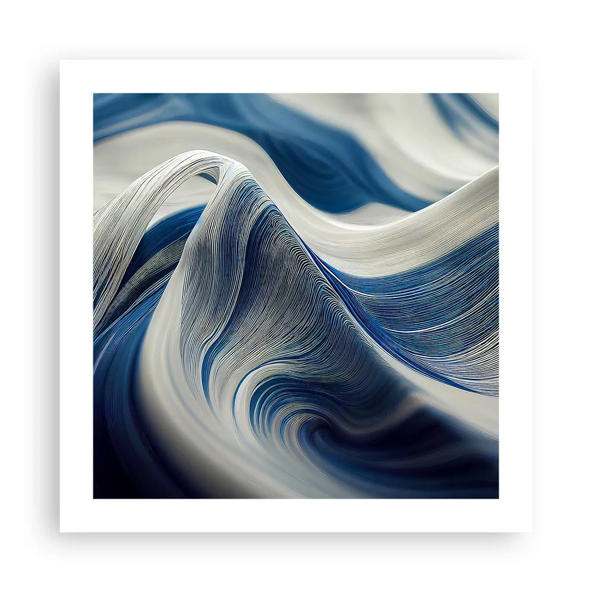 Pôster - A fluidez do azul e do branco - 50x50 cm