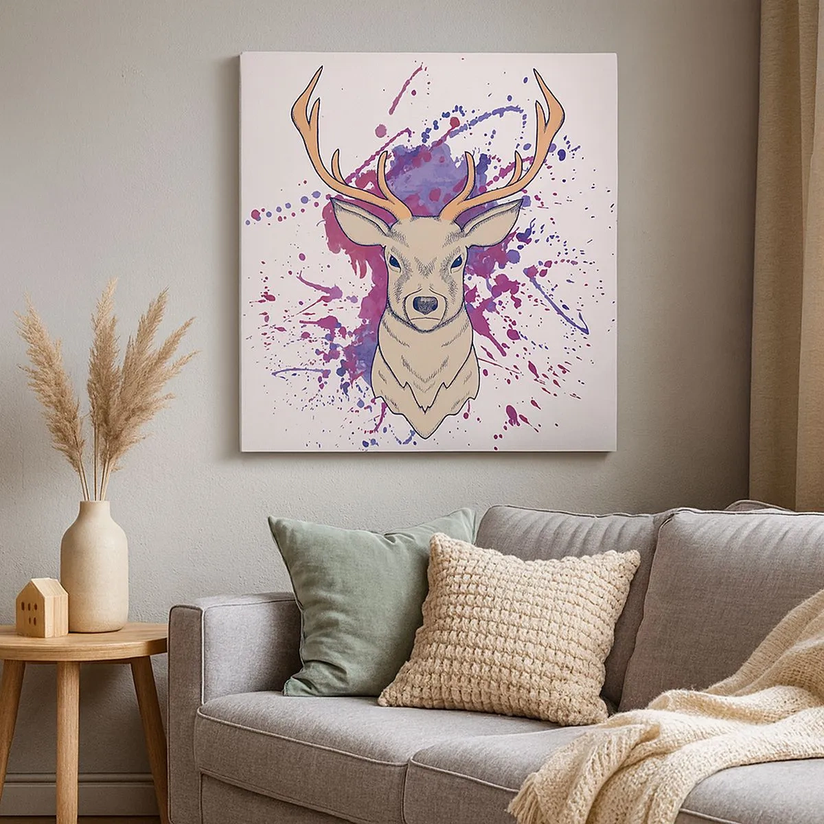 Quadro em tela - Coragem e equilíbrio - 30x30 cm