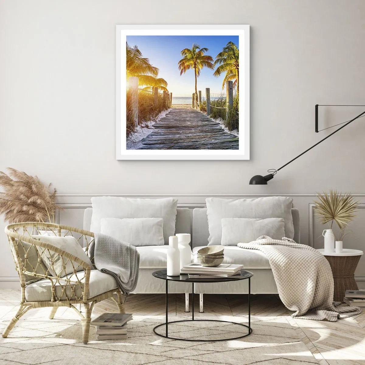 Pôster em moldura branca - Direto para o paraíso - 50x50 cm