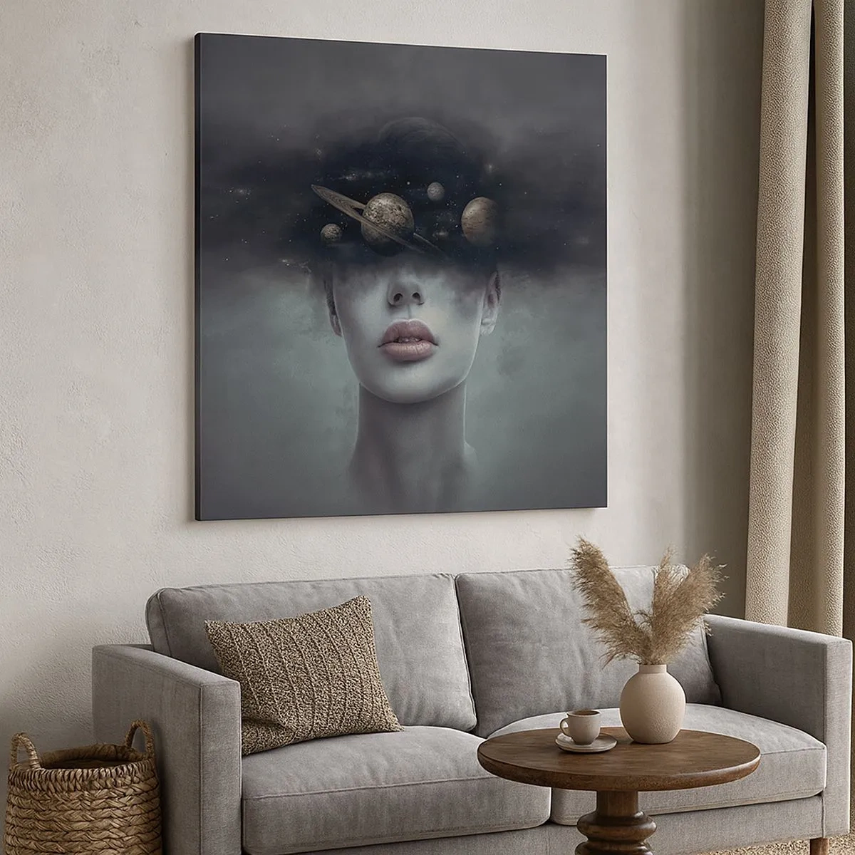 Quadro em tela - E os planetas estão a enlouquecer... - 30x30 cm