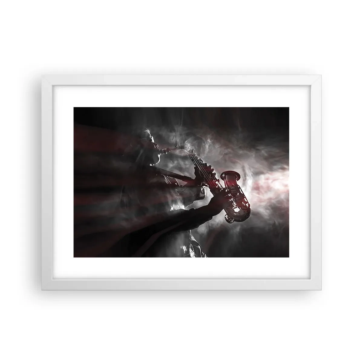 Pôster em moldura branca - Nos fumos do jazz - 40x30 cm