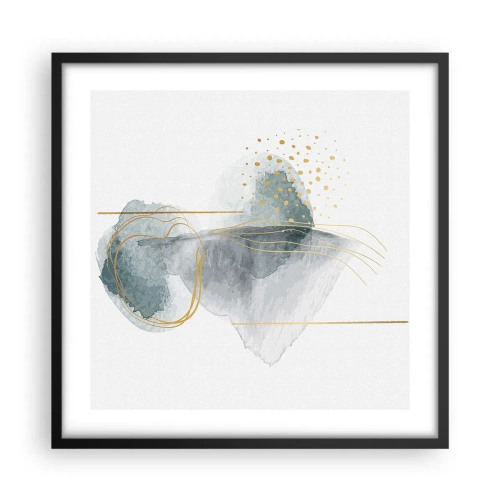 Pôster com moldura preta - Sobre a relação entre o cinza e o dourado - 50x50 cm