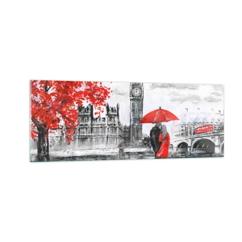 Quadro em vidro - Apaixonados em Londres - 140x50 cm