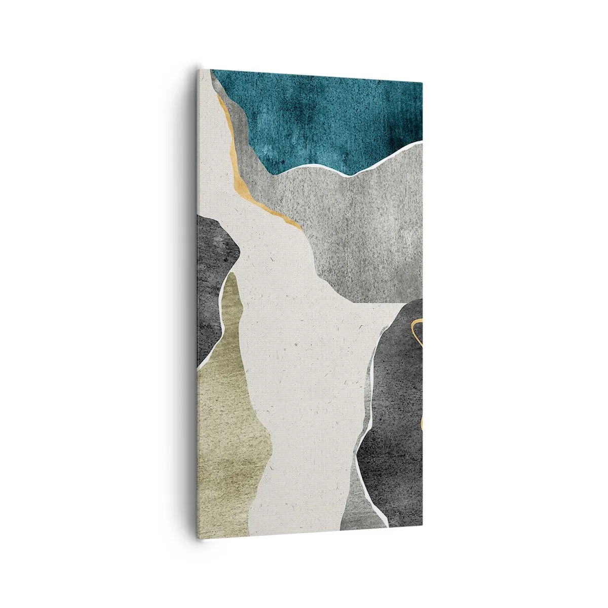 Quadro em tela - Composição de mosaico com fio de ouro - 65x120 cm