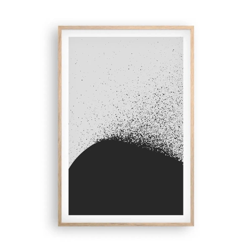 Pôster com moldura de carvalho claro - Movimento das moléculas - 61x91 cm