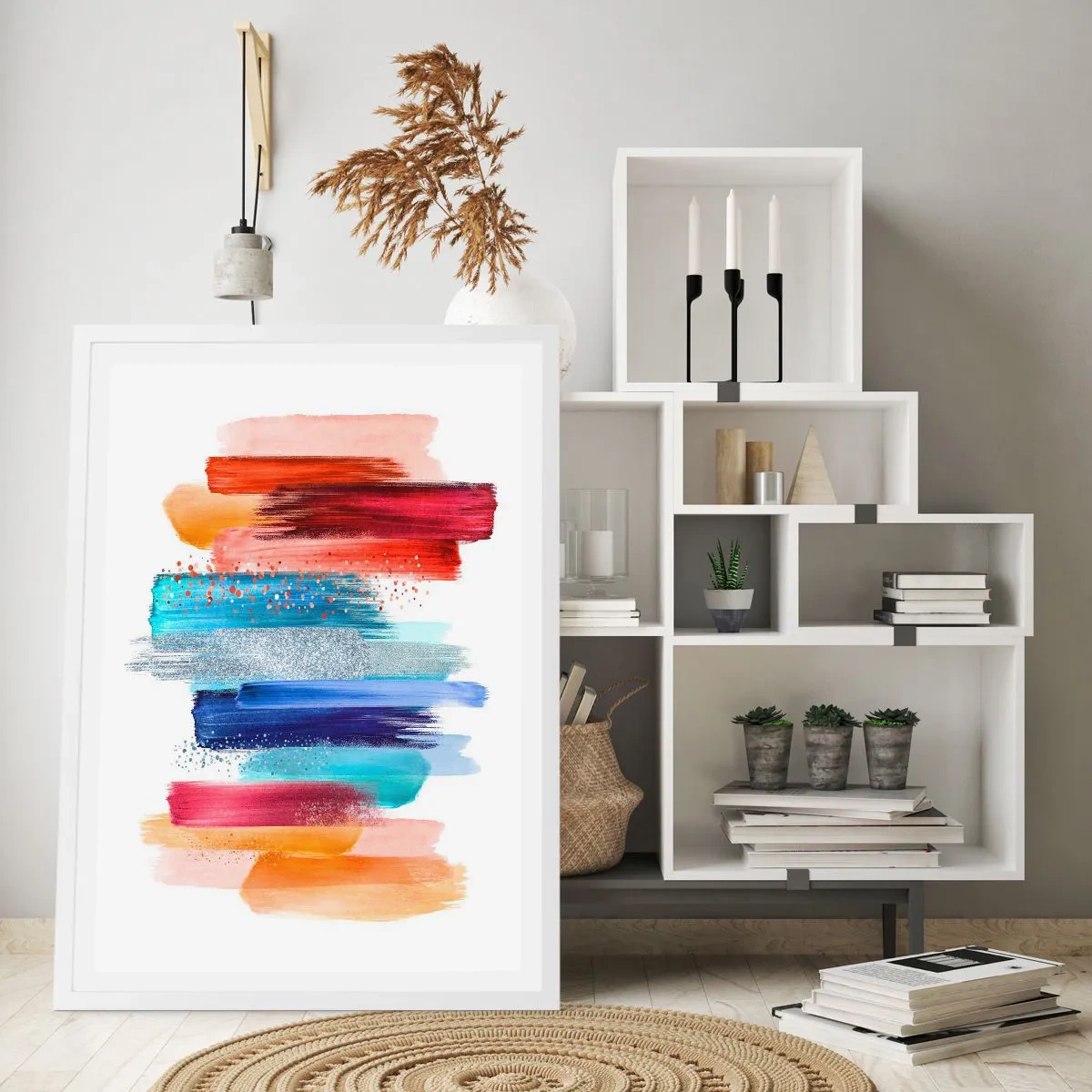 Pôster em moldura branca - Para cima e para baixo - 40x50 cm