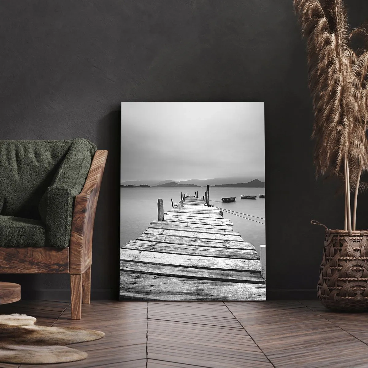 Quadro em tela - Além das montanhas, além dos mares - 45x80 cm