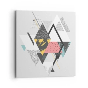 Quadro em tela - Variações do triângulo e losango - 70x70 cm