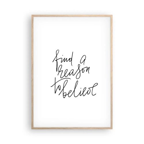 Pôster com moldura de carvalho claro - É possível - 70x100 cm