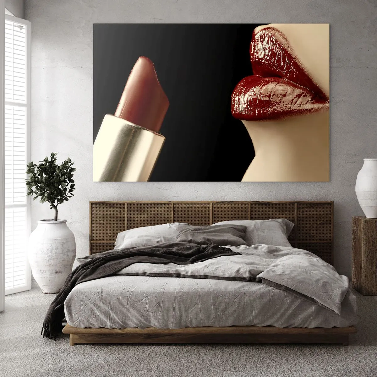 Quadro em vidro - Sensualidade e brilho do carmim - 120x80 cm