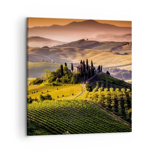 Quadro em tela - Arcádia - Paisagem toscana - 60x60 cm