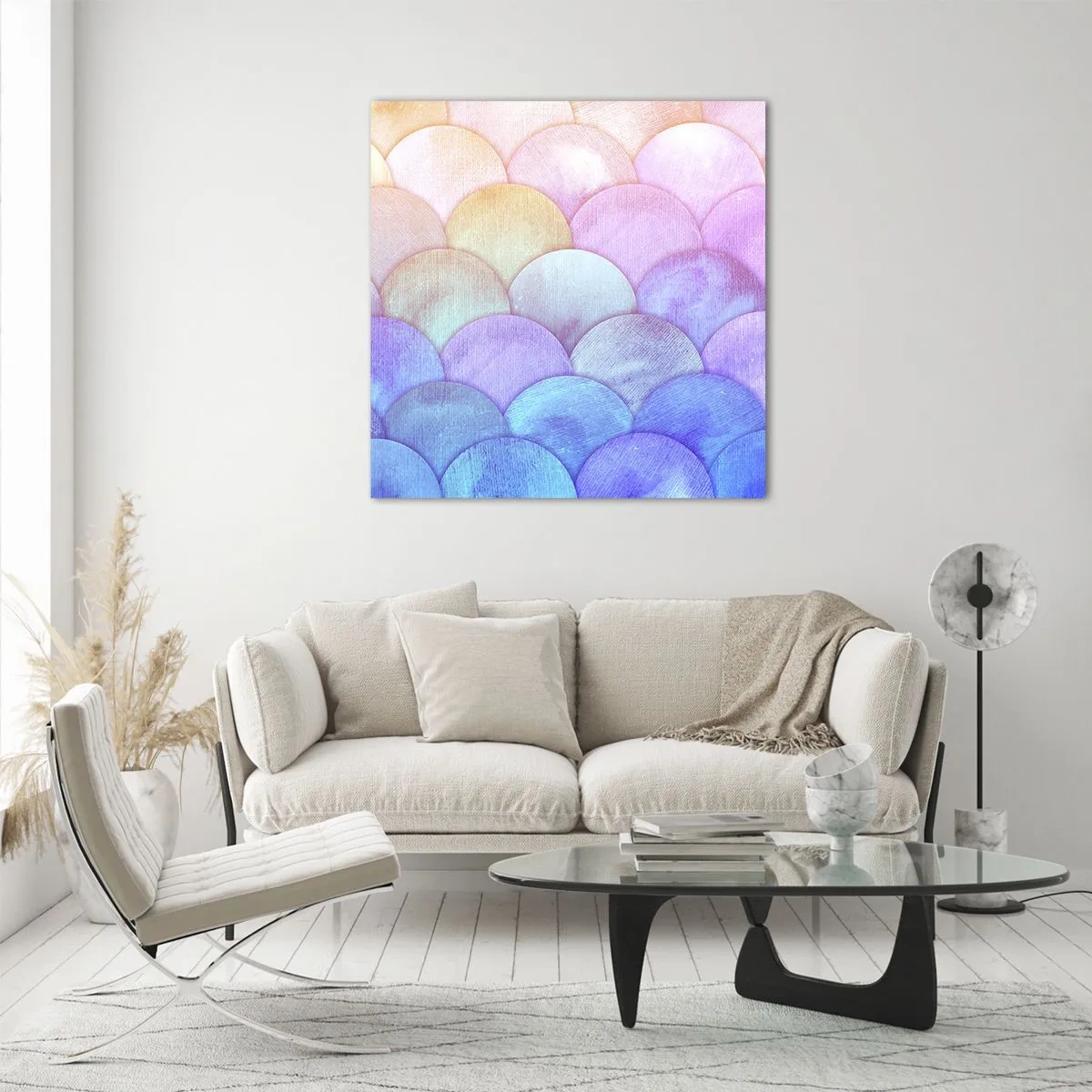 Quadro em vidro - Escala de pérola - 70x70 cm