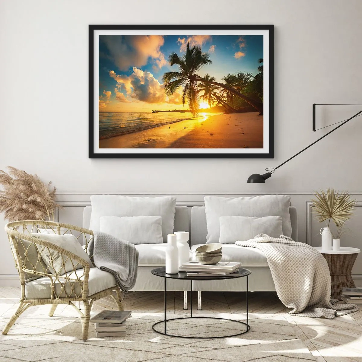 Pôster com moldura preta - Um sonho caribenho - 91x61 cm