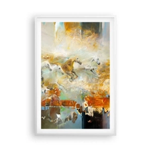 Pôster em moldura branca - A galope através da luz - 61x91 cm