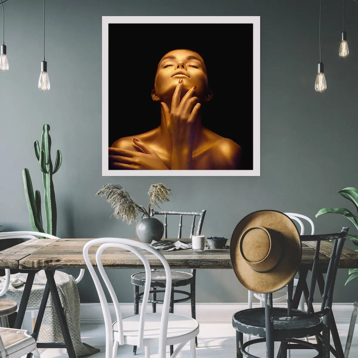 Pôster - Como seda dourada - 40x40 cm