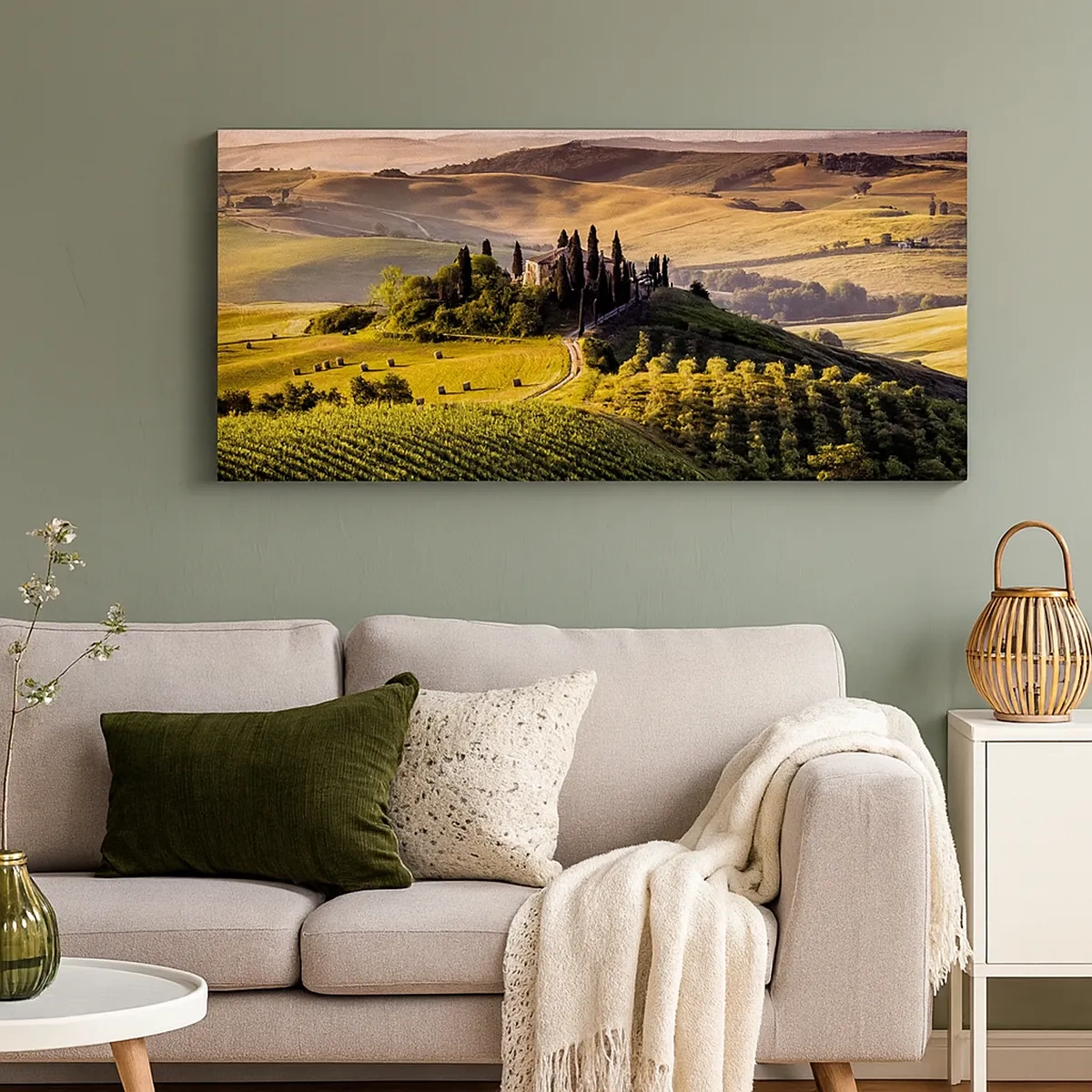 Quadro em tela - Arcádia - Paisagem toscana - 30x30 cm