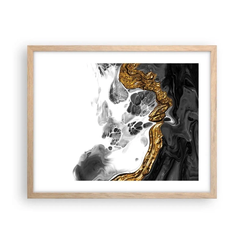 Pôster com moldura de carvalho claro - Composição orgânica - 50x40 cm