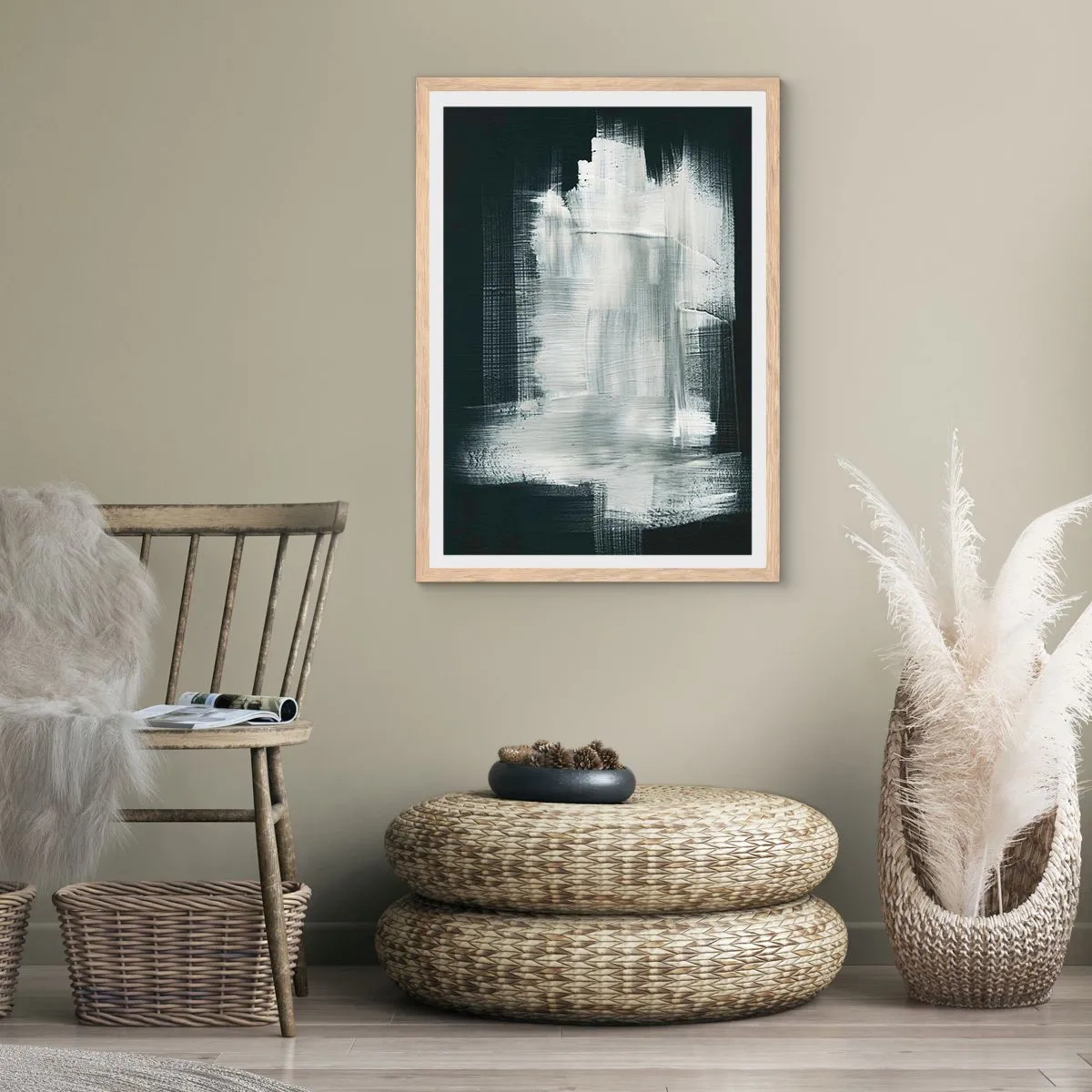 Pôster com moldura de carvalho claro - Entrelaçado na vertical e horizontal - 30x40 cm