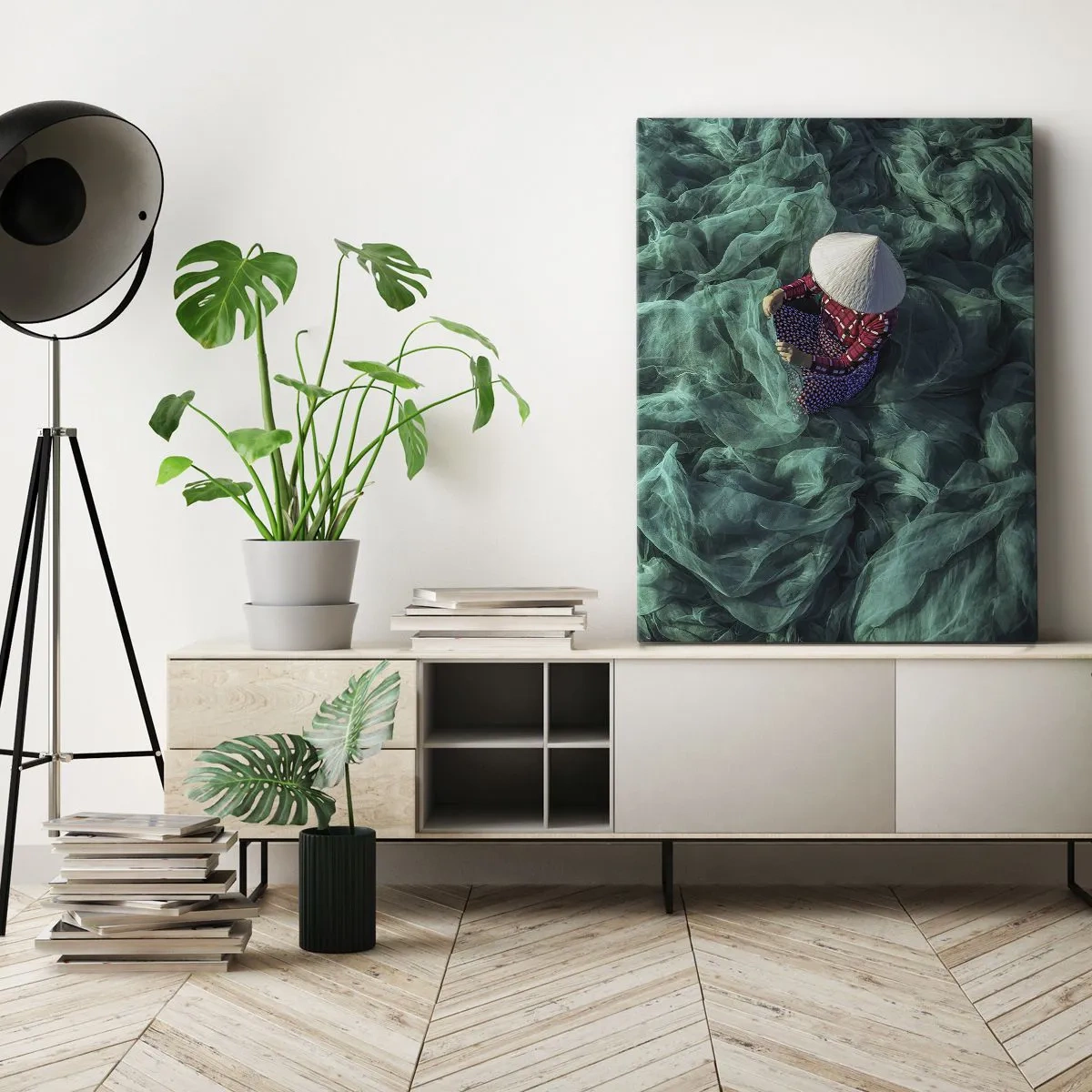Quadro em tela - Num mar de redes - 50x70 cm